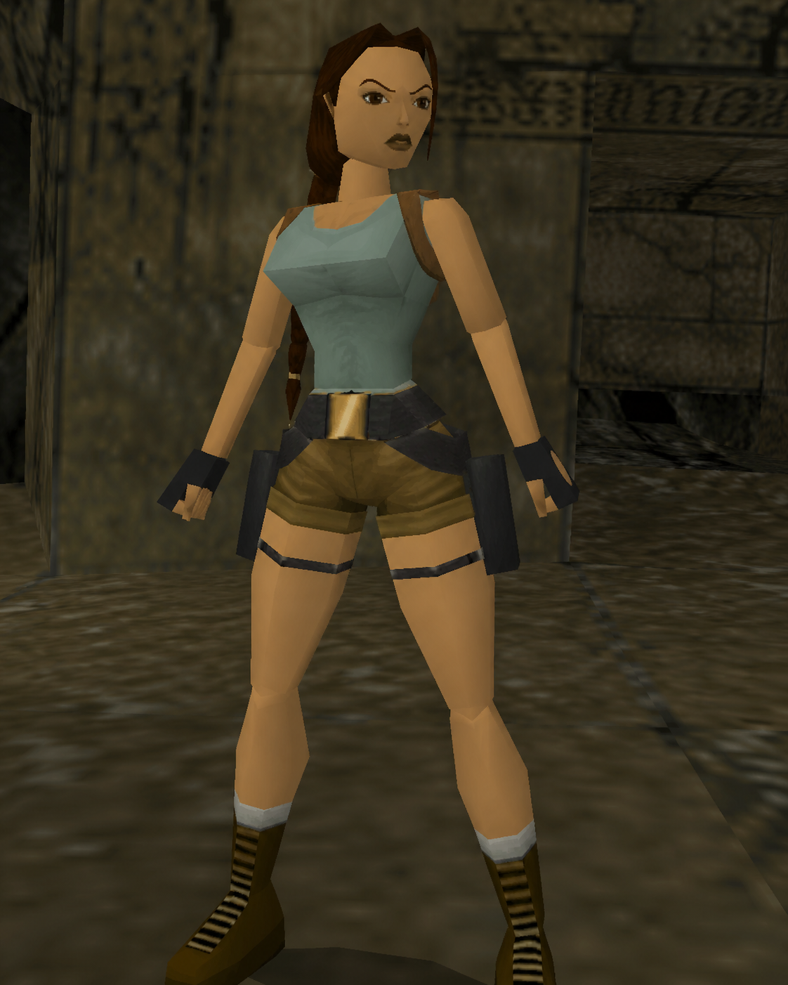 low-poly Lara Croft